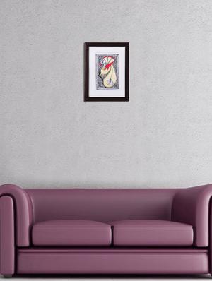 madhubani handmade painting wooden glass frame - 14348684 - Standard Image - 2