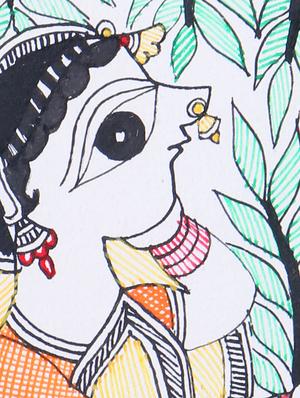 madhubani handmade painting wooden glass frame - 14348686 - Standard Image - 4
