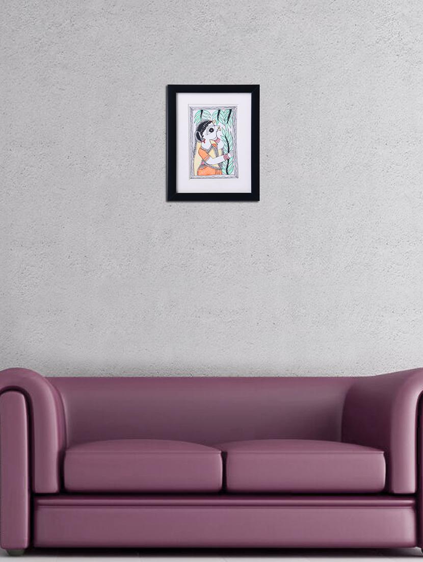 madhubani handmade painting wooden glass frame - 14348686 - Zoom Image - 2