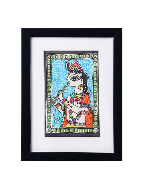 madhubani handmade painting wooden glass frame - 14348687 - Standard Image - 1