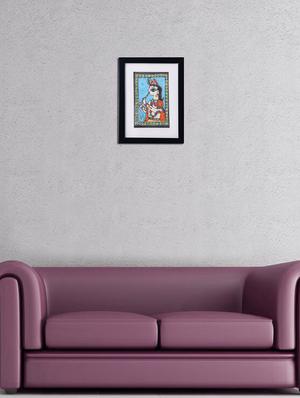 madhubani handmade painting wooden glass frame - 14348687 - Standard Image - 2