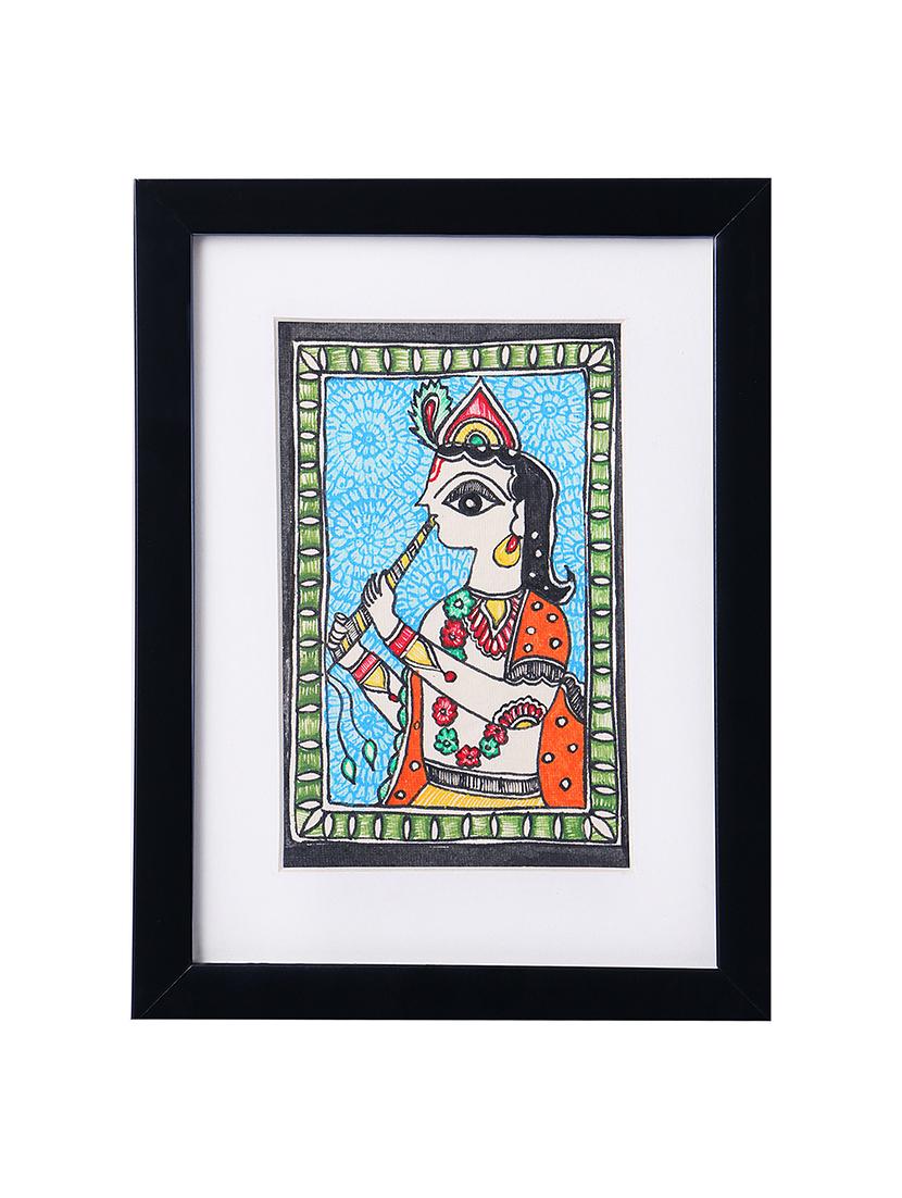madhubani handmade painting wooden glass frame - 14348687 - Zoom Image - 1