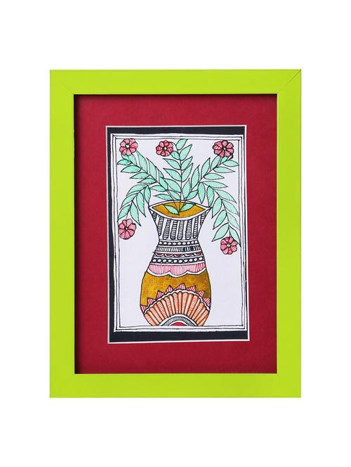 madhubani handmade painting wooden glass frame - 14348703 - Standard Image - 1
