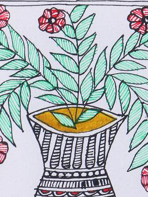madhubani handmade painting wooden glass frame - 14348703 - Standard Image - 4