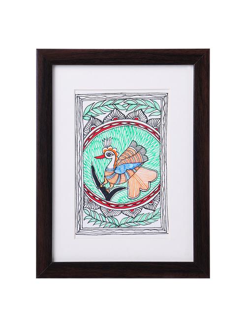 madhubani handmade painting wooden glass frame - 14348705 - Standard Image - 1
