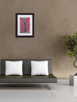 madhubani handmade painting wooden glass frame - 14348710 - Standard Image - 2