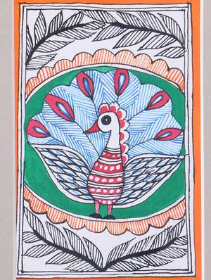 madhubani handmade painting wooden glass frame - 14348718 - Standard Image - 3