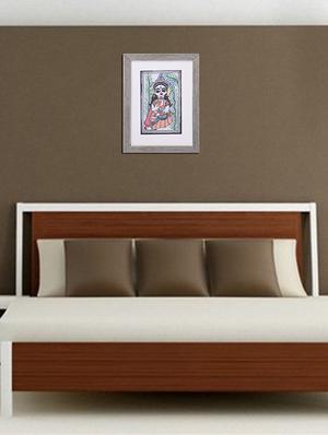 madhubani handmade painting wooden glass frame - 14348719 - Standard Image - 2