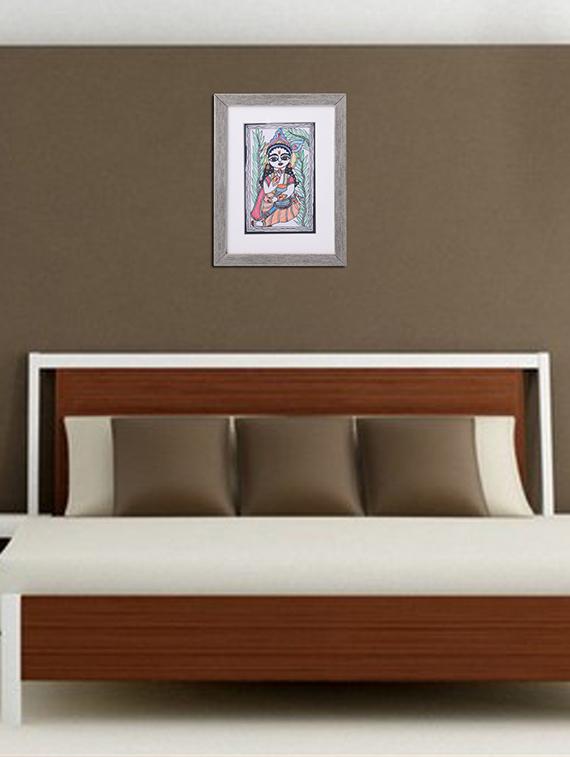 madhubani handmade painting wooden glass frame - 14348719 - Zoom Image - 2
