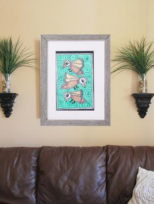madhubani handmade painting wooden glass frame - 14348720 - Standard Image - 2