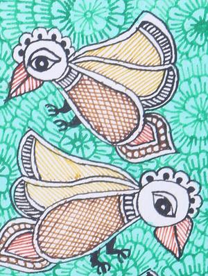 madhubani handmade painting wooden glass frame - 14348720 - Standard Image - 4