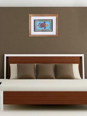 madhubani handmade painting wooden glass frame - 14348724 - Standard Image - 2