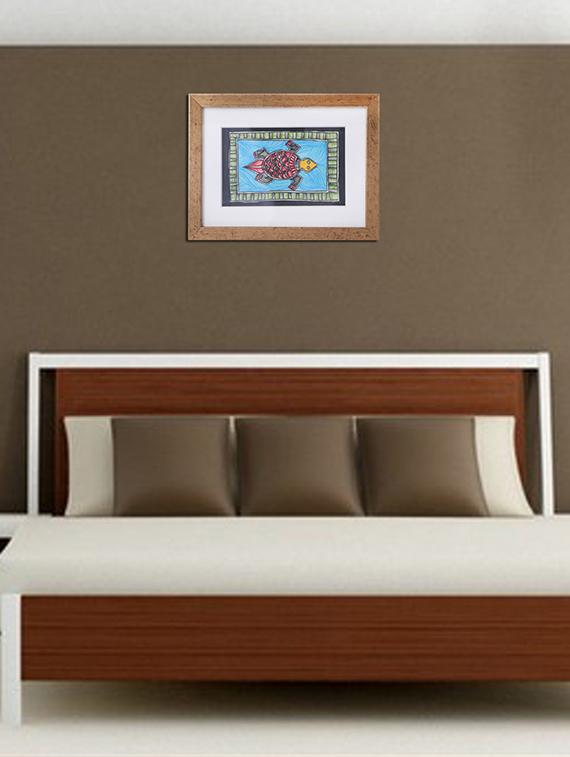 madhubani handmade painting wooden glass frame - 14348724 - Zoom Image - 2