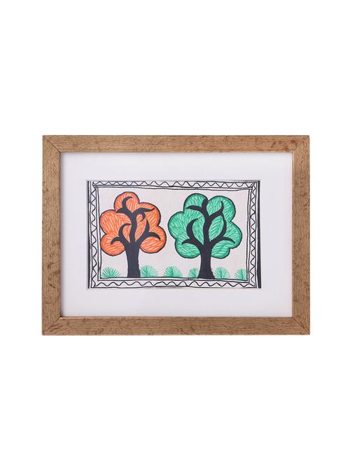 madhubani handmade painting wooden glass frame - 14348727 - Standard Image - 1