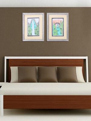 madhubani handmade painting wooden glass frame - 14348733 - Standard Image - 2