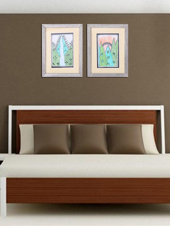 madhubani handmade painting wooden glass frame - 14348733 - Zoom Image - 2