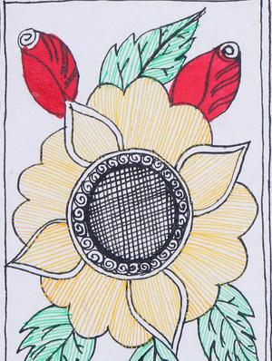 madhubani handmade painting wooden glass frame - 14348735 - Standard Image - 6