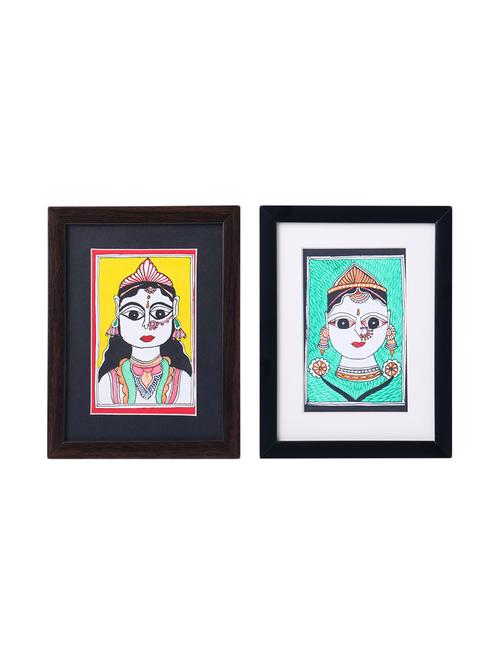madhubani handmade painting wooden glass frame - 14348738 - Standard Image - 1
