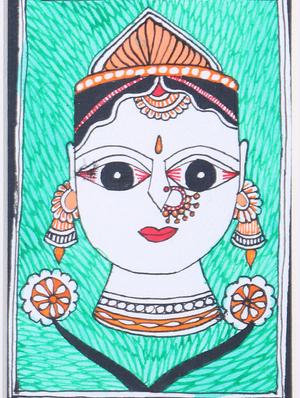 madhubani handmade painting wooden glass frame - 14348738 - Standard Image - 6