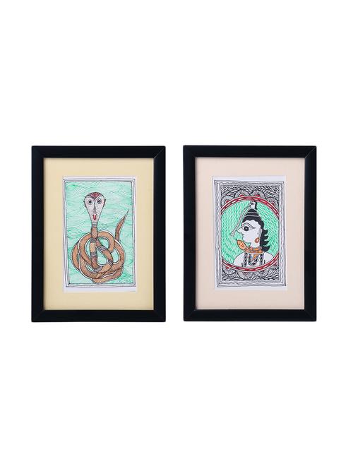 madhubani handmade painting wooden glass frame - 14348740 - Standard Image - 1