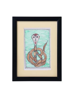 madhubani handmade painting wooden glass frame - 14348740 - Standard Image - 2