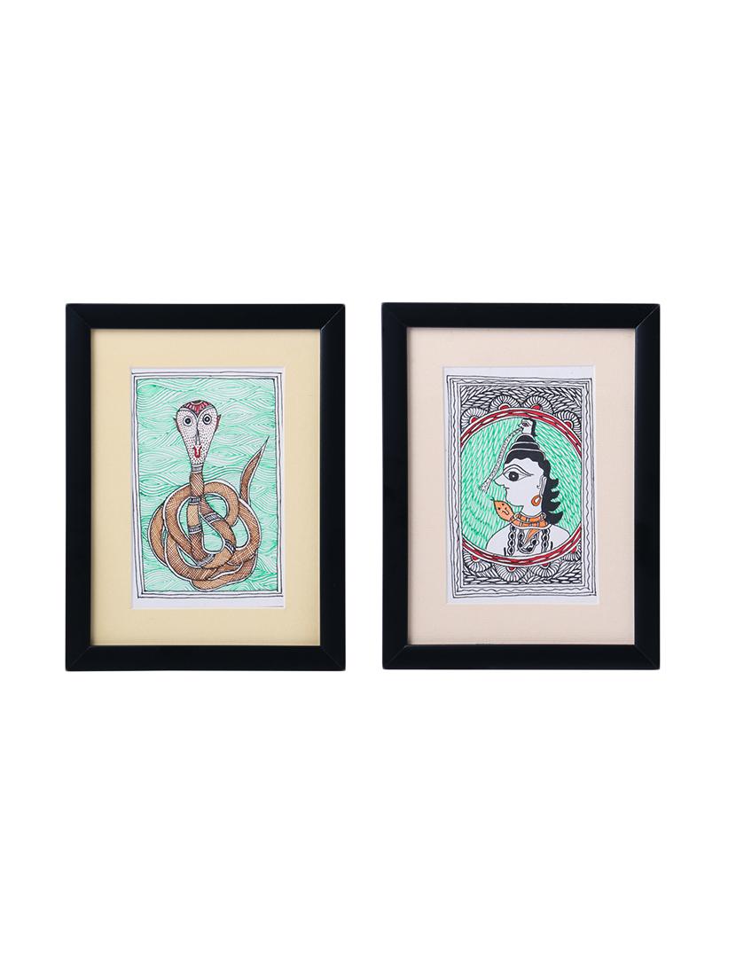 madhubani handmade painting wooden glass frame - 14348740 - Zoom Image - 1