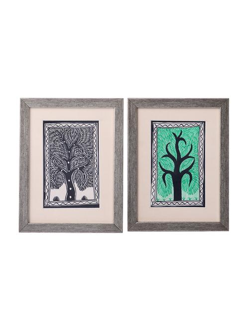 madhubani handmade painting wooden glass frame - 14348750 - Standard Image - 1