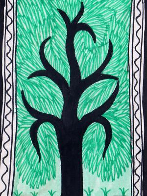 madhubani handmade painting wooden glass frame - 14348750 - Standard Image - 6