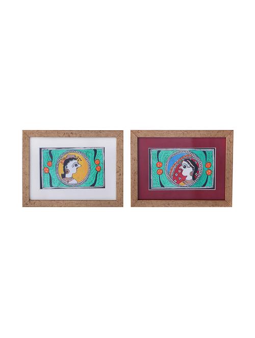 madhubani handmade painting wooden glass frame - 14348754 - Standard Image - 1