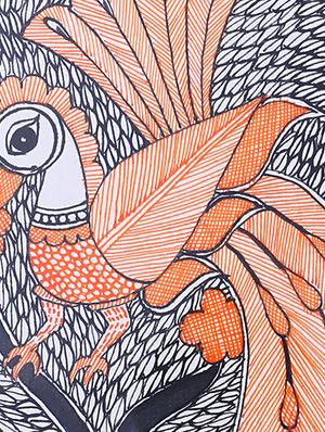 madhubani handmade painting wooden glass frame - 14348758 - Standard Image - 4