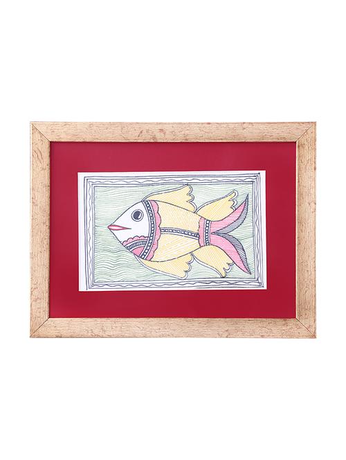 madhubani handmade painting wooden glass frame - 14348759 - Standard Image - 1