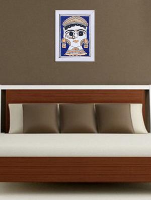 madhubani handmade painting wooden glass frame - 14348762 - Standard Image - 2