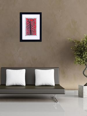 madhubani handmade painting wooden glass frame - 14348771 - Standard Image - 2