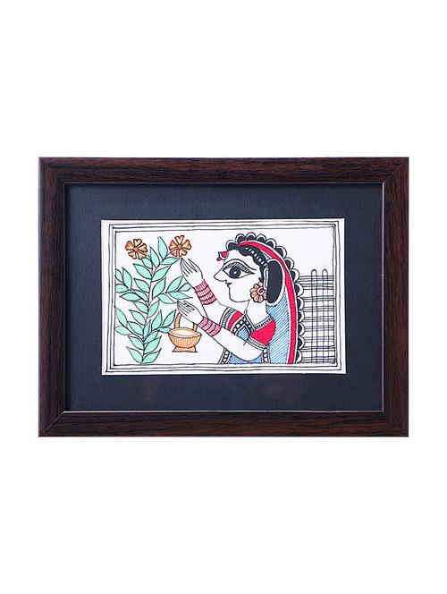 madhubani handmade painting wooden glass frame - 14348772 - Standard Image - 1
