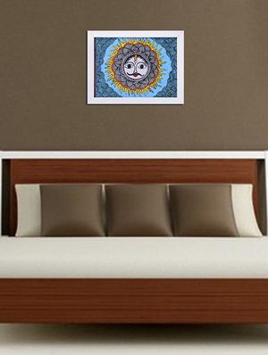 madhubani handmade painting wooden glass frame - 14348781 - Standard Image - 2