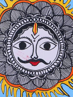 madhubani handmade painting wooden glass frame - 14348781 - Standard Image - 4