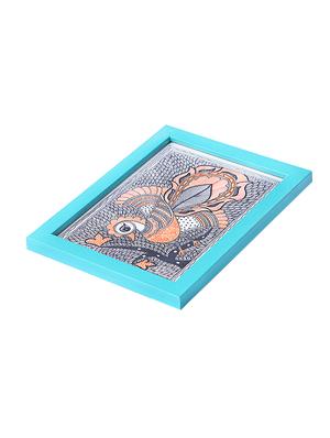 madhubani handmade painting wooden glass frame - 14348782 - Standard Image - 3
