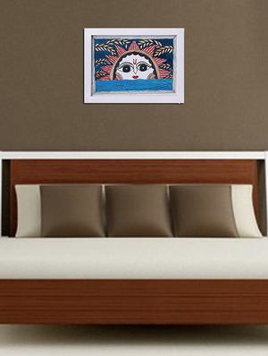 madhubani handmade painting wooden glass frame - 14348784 - Standard Image - 2