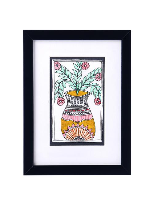 madhubani handmade painting wooden glass frame - 14348787 - Standard Image - 1