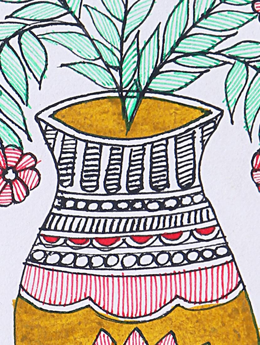 madhubani handmade painting wooden glass frame - 14348787 - Zoom Image - 4