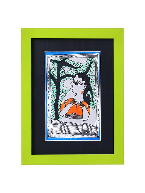 madhubani handmade painting wooden glass frame - 14348788 - Standard Image - 1