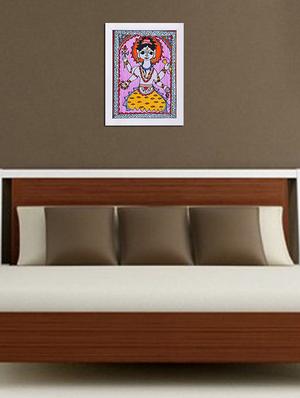 madhubani handmade painting wooden glass frame - 14348789 - Standard Image - 2