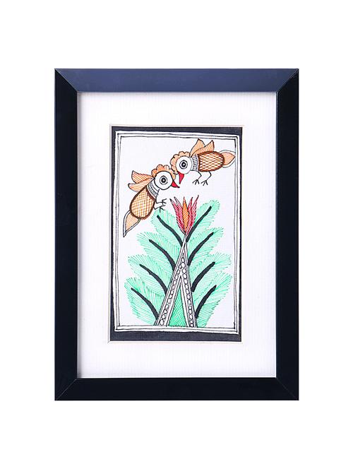madhubani handmade painting wooden glass frame - 14348790 - Standard Image - 1