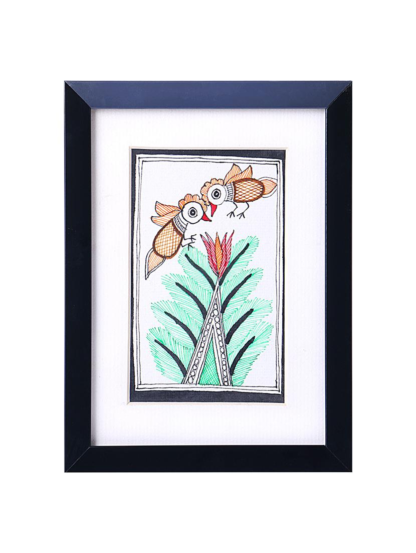 madhubani handmade painting wooden glass frame - 14348790 - Zoom Image - 1