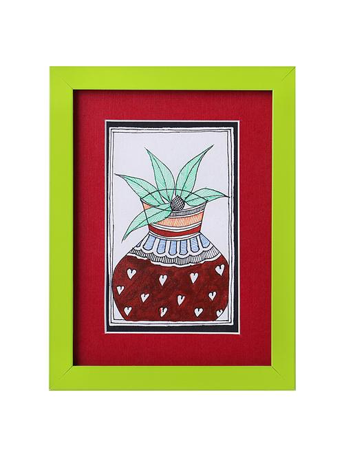 madhubani handmade painting wooden glass frame - 14348791 - Standard Image - 1