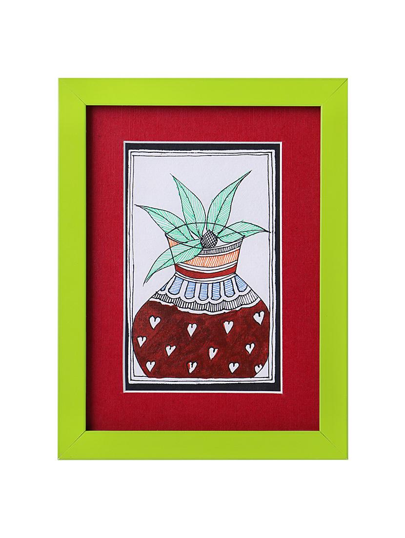 madhubani handmade painting wooden glass frame - 14348791 - Zoom Image - 1
