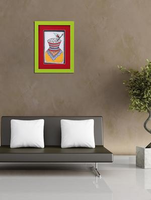 madhubani handmade painting wooden glass frame - 14348792 - Standard Image - 2
