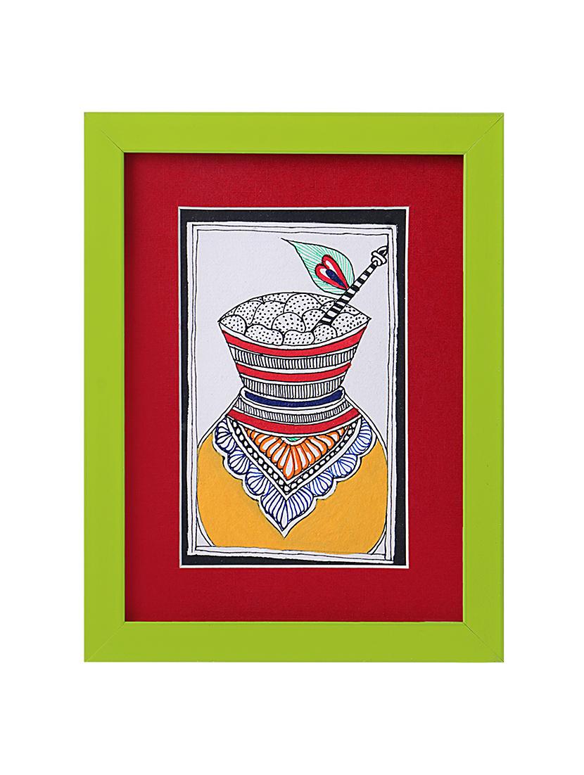 madhubani handmade painting wooden glass frame - 14348792 - Zoom Image - 1