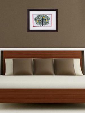 madhubani handmade painting wooden glass frame - 14348793 - Standard Image - 2