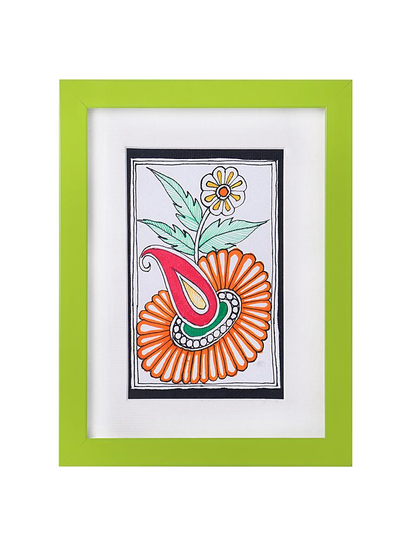 madhubani handmade painting wooden glass frame - 14348796 - Zoom Image - 1
